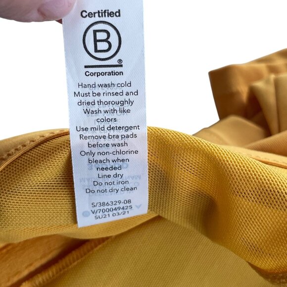 Athleta Twist Up Tankini Top Swim Strappy Size 36 D/DD Underwire Mustard Yellow - Picture 8 of 10